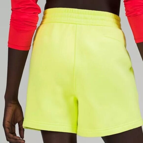 LULULEMON Womens LOUNGEFUL High Rise 4” Electric Lemon Shorts Sz 4 SIZE 6 NWT - Picture 4 of 6